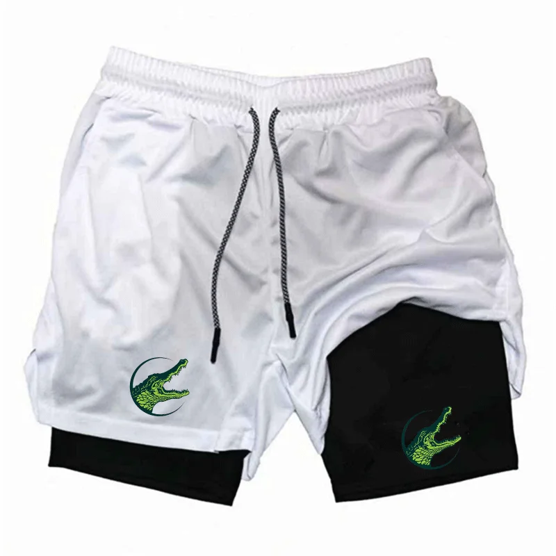 

Men Casual Beach Pants Running Shorts 2 in 1 Double-deck Sport Shorts Sportswear Gym Fitness Short Pants Summer Men Clothing