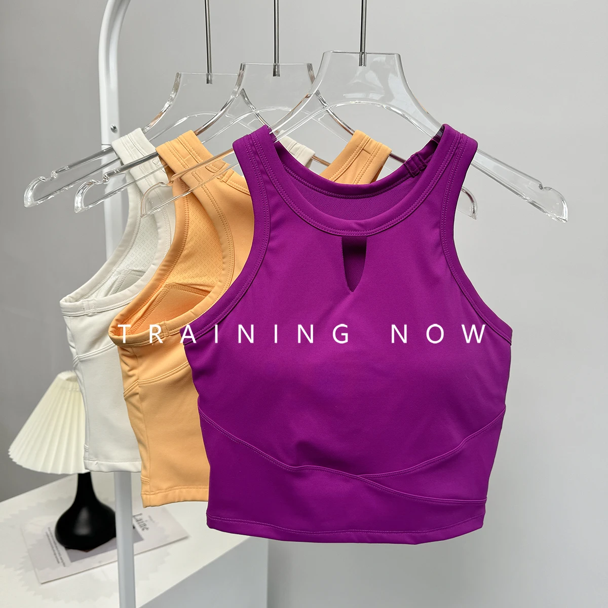 

All-in-one fitness vest for women push-up shockproof running training sports bra quick-drying yoga wear sleeveless top