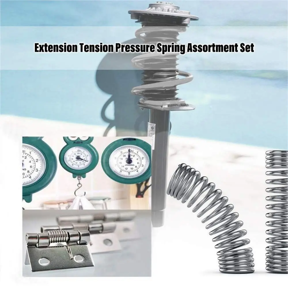 200PCS Mixed Size Compression Spring Kit Boxed Stainless Steel Assortment Spring Set Silver Repair Tool
