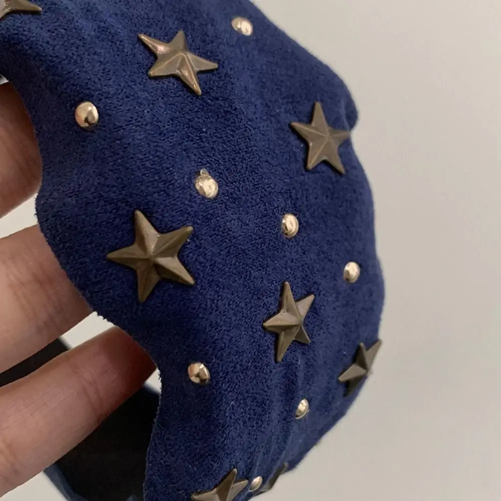 ファッションコルスワイドスターリベットヘッドバンドY2Kスパイシーガールワイドエッジヘアバンド洗顔韓国風レトロヘアフープメイク