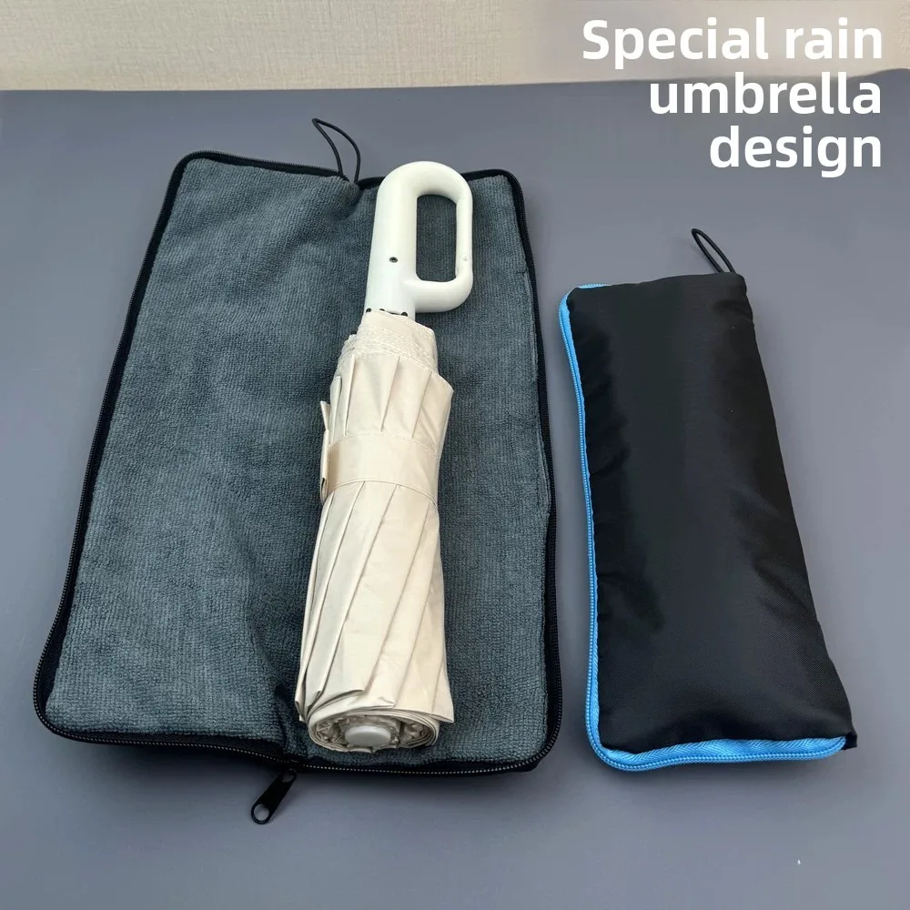 1 Piece Waterproof Wet Umbrella Bag, Portable Waterproof Oxford Cloth Material, Reversible Folding Umbrella Cover with Zipper St