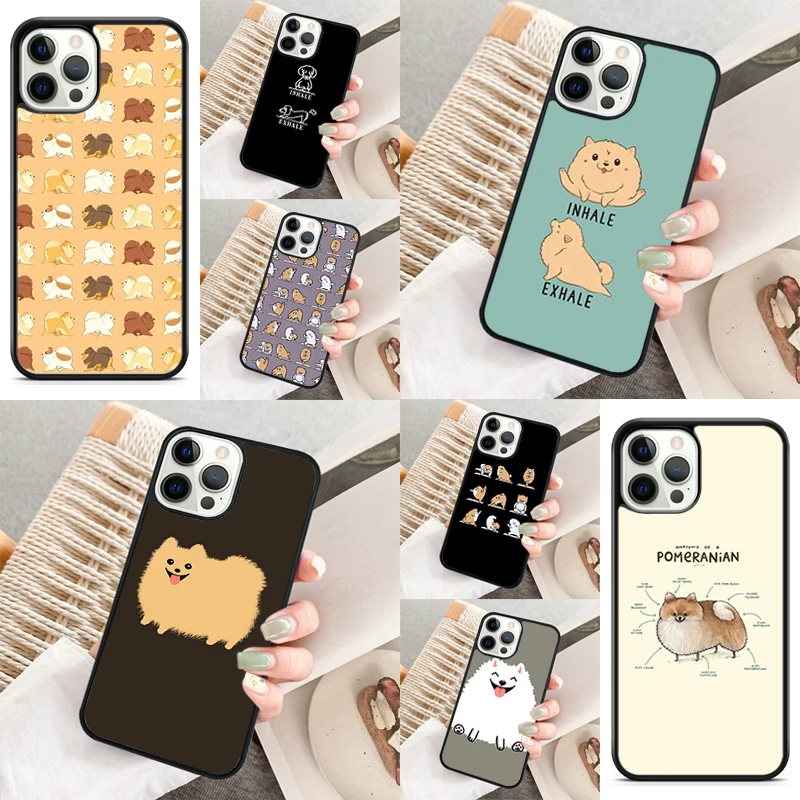 Pomeranian Dog Yoga Phone Case For iPhone 16 15 14 11 12 13 mini Pro  XR XS MAX Plus coque Cover Shell