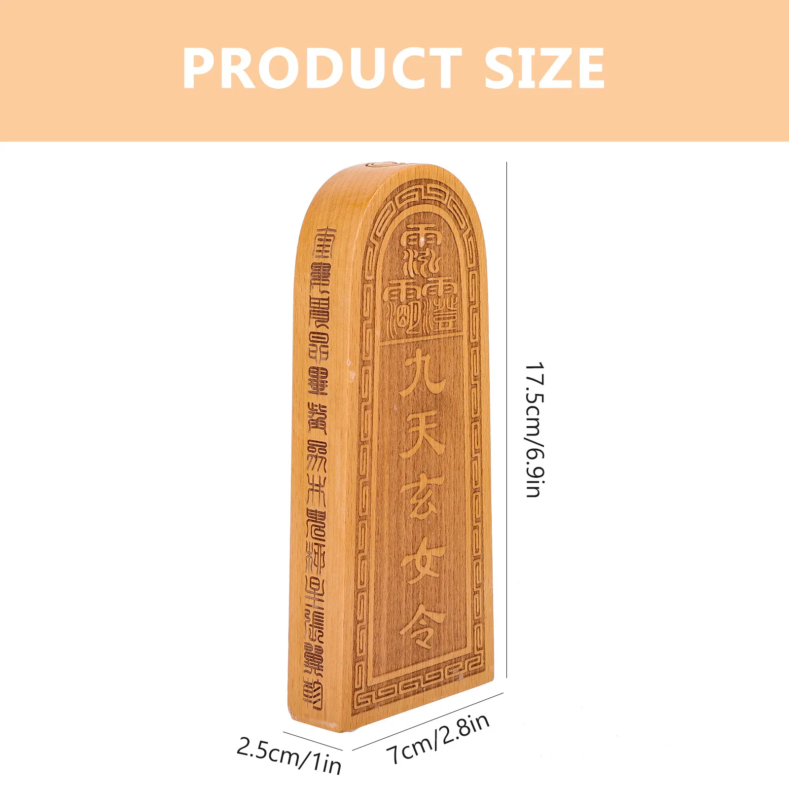 Estatua de Madera de Melocotón Tallada con Símbolo Xuan Nu, Adorno Taoísta para Decoración del Hogar, Amuleto de Protección y Exorcismo para Mesa de Altar