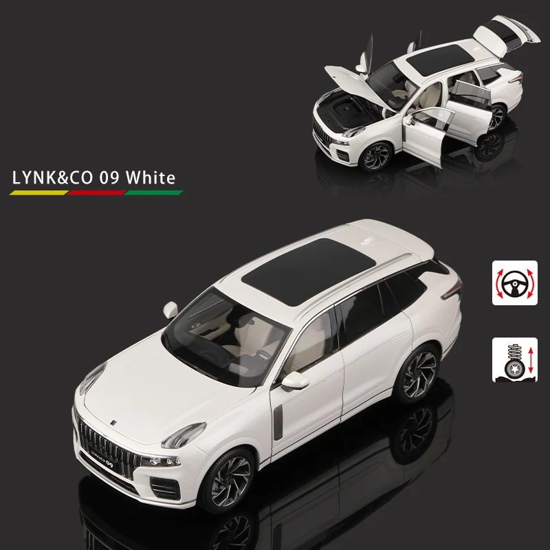 Diecast 1:18 Scale LYNK&CO 09 Purple/White Alloy Simulation Car Model Collectible Decoration Gift Toys Boys