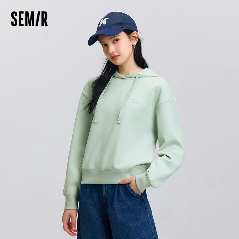 

Semir Hoodie Women Embroidered Floral 2025 Spring New Oversized Fit Hooded Sweatshirt Soft Comfortable Pullover
