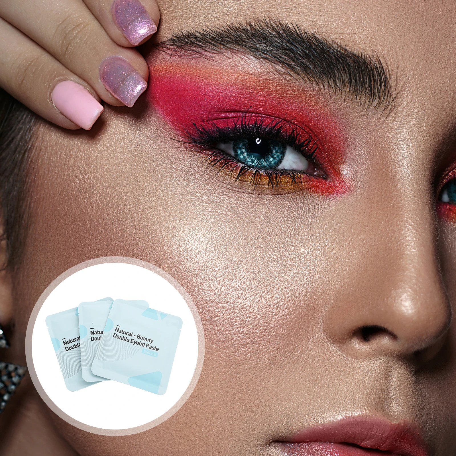 3 Set Nastro invisibile per doppia palpebra Strisce per sollevamento palpebre traspiranti impermeabili per le donne Kit di forniture per il trucco degli occhi Strumenti cosmetici