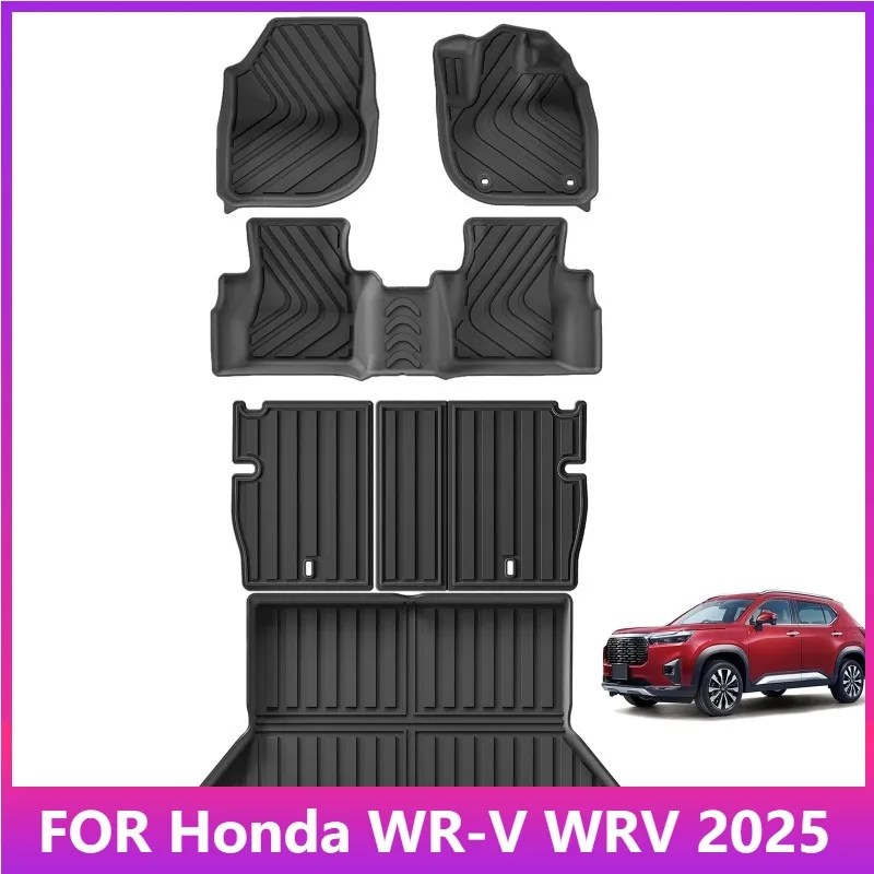 

Коврики RHD для Honda WR-V WRV 2025, автомобильные коврики, коврик для багажника, TPE 3D, водонепроницаемые защитные автоаксессуары