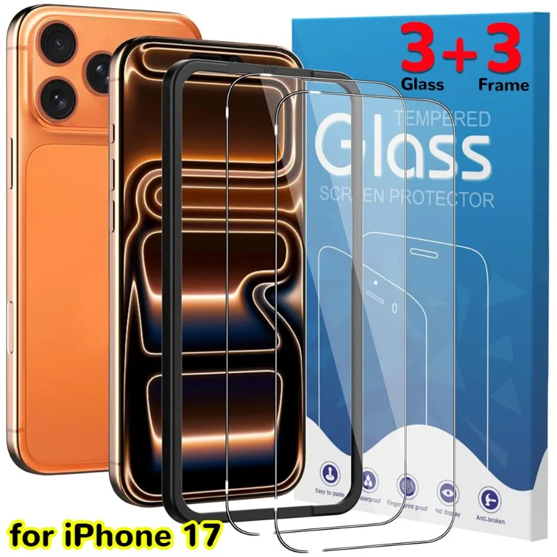 

Frame+Glass for IPhone 17Pro Max Screen Protector Applicator Bubble Free Easy Install One Step Auto Alignment Professional Guide