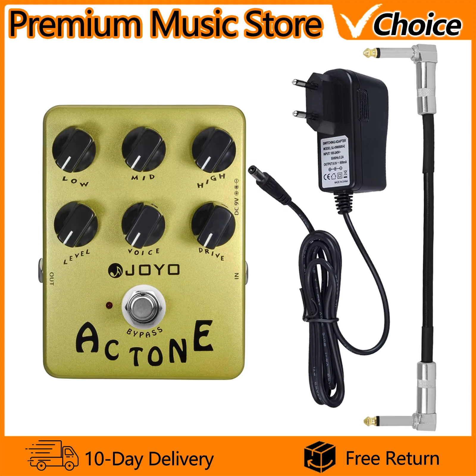 

Гитарная педаль эффектов JOYO JF-13 AC Tone Overdrive: классический британский рок-звук, имитация гитарного усилителя AC30, True Bypass