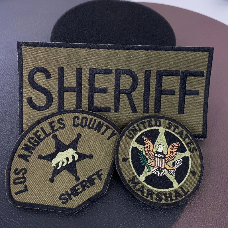 SHERIFF Klett Low Visible Morale Badge Embroidery Patches US Security Tactical Backpack Sticker Hook and Loop COS Modeling Patch