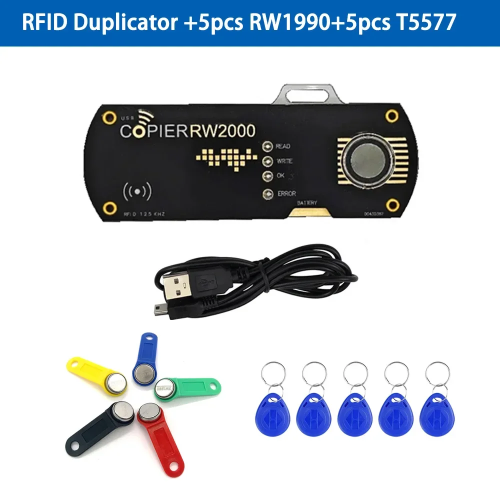 RFID Duplicator Copiers TM RW1990 Copier Reader  TM1990 ibutton DS-1990A I-Button Copy 125khz T5577 EM4305 EM4100 Keys Tag Cards