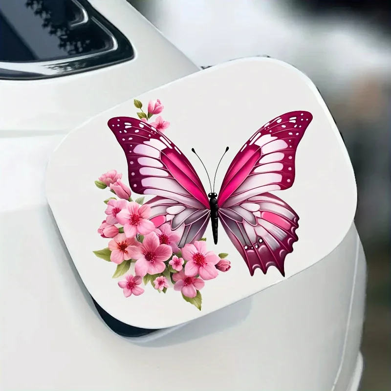 

Butterfly and Flowers Car Stickers Waterproof Vinyl Decals Suitable for Auto Fuel Tank Bumper Window Scooter Body Laptop Decor