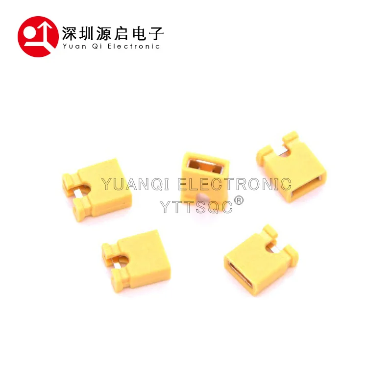 100PCS Yellow JUMPER CAP 2.54MM PITCH Standard PCB Mini Jumper Short Circuit Cap Connector