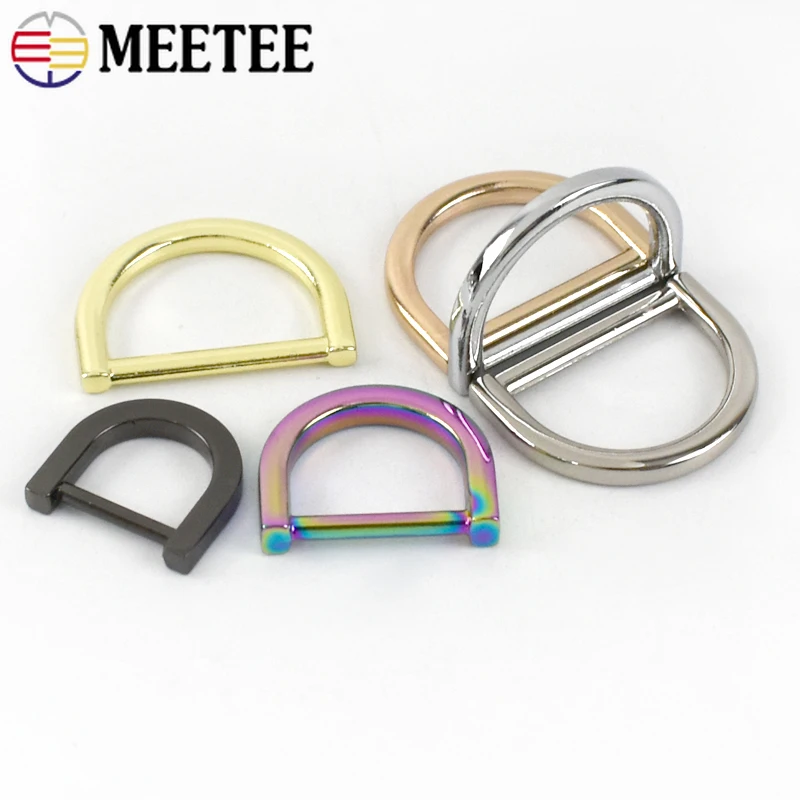 5/10Pcs 13/16/19/25mm Metal D Ring Buckle Seamless Bags Strap Webbing Connect Clasp Rings Hook Buckles DIY Hardware Accessories