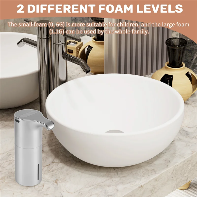

Автоматический дозатор мыла - бесконтактный USB перезаряжаемый электрический дозатор пены для мыла, регулируемый водонепроницаемый 450 мл-B61B