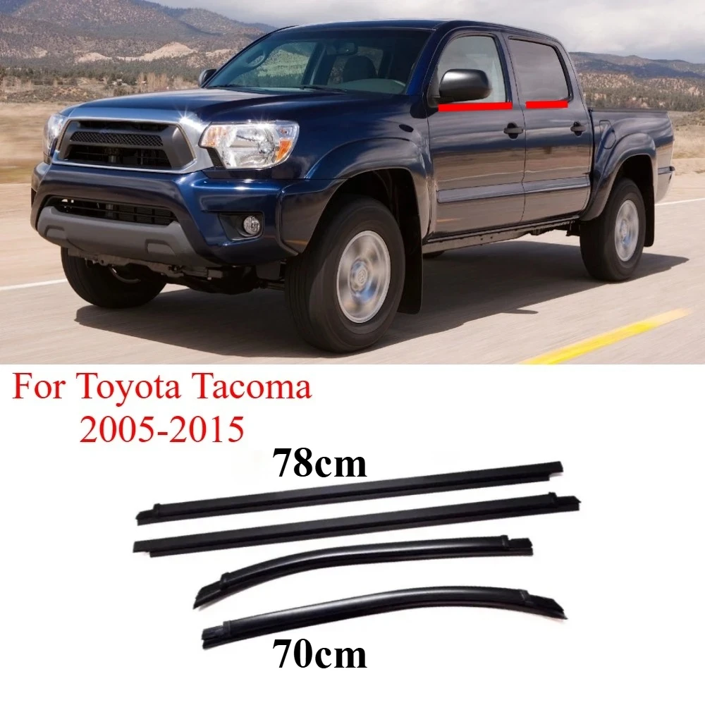 

4 штуки внешних уплотнителей для окон, уплотнительные ленты для Toyota Tacoma Double Cab 2005-2015, уплотнитель стекла 68161-04050
