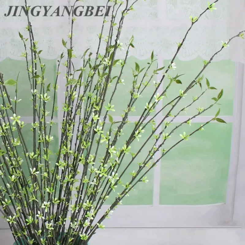 19 Fork 90cm  Artificial Willow Leaf Fake Plastic Tree Buds Branch  Aquatic Green Plants Wedding Flowers Home Decoration