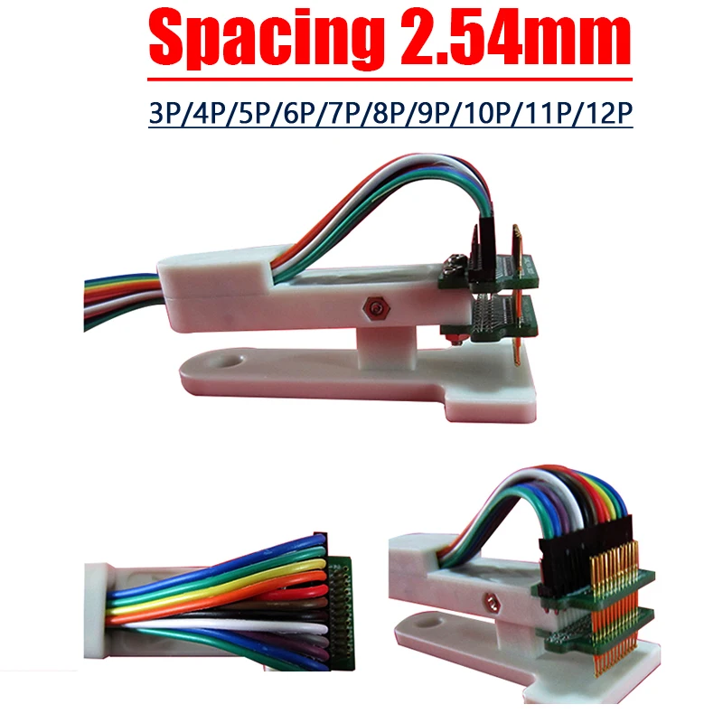 Spacing 2.54mm burning test clamp 3P 4P 5P 6P 7P 8P 9P 10PIN 12PIN clamp PCB programmer Debug Download Cable Clip pin Burn Probe