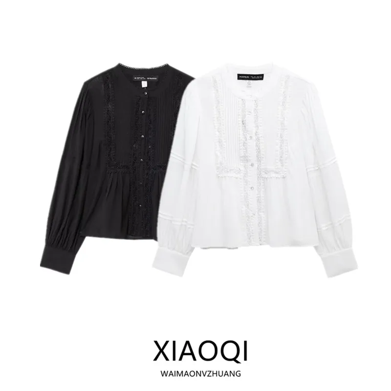 

Весна 2024, женский повседневный свободный крой, универсальный топ с тонкими складками, длинный све, обычная длина, другой материал 00% Design Sense