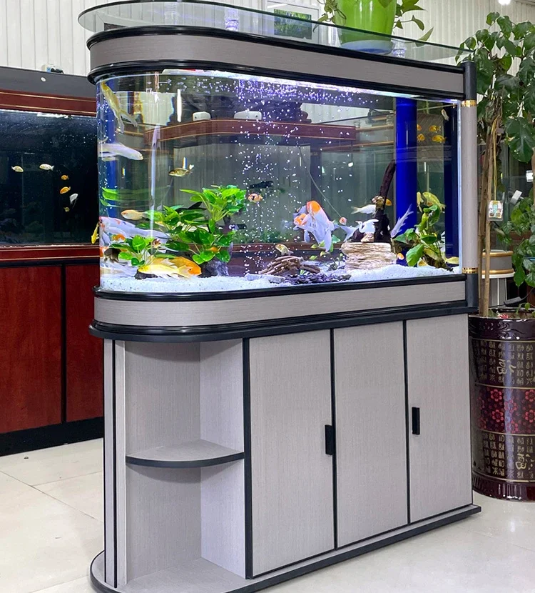 Lazy person bullet head fish tank aquarium small household screen no change water partition shoe cabinet bottom filter tank