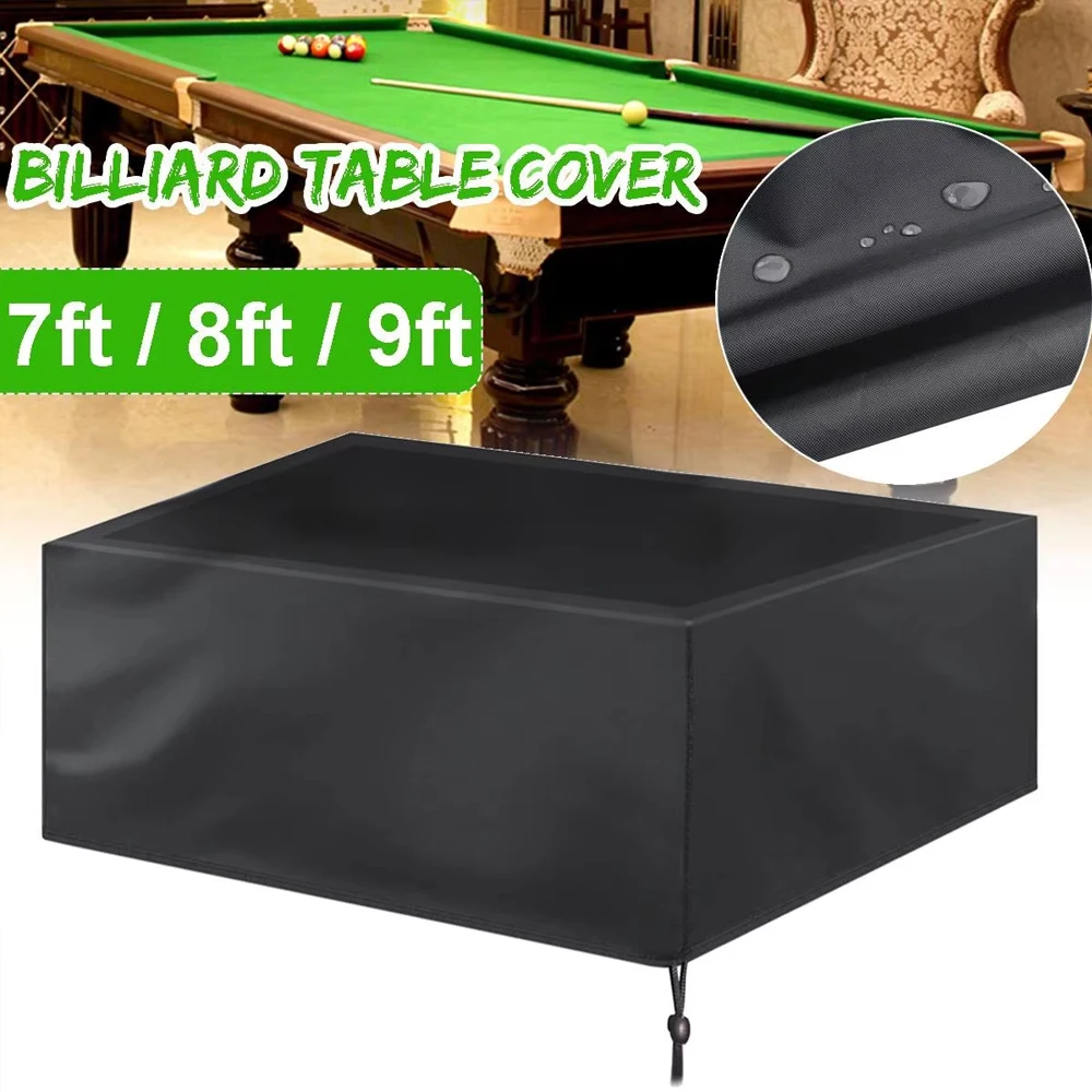 7/8/9 Ft Billiard Table Dust Cover Waterproof Oxford Cloth Full Cover For Outdoor Billiard Pool Table Drawstring Furniture Cover