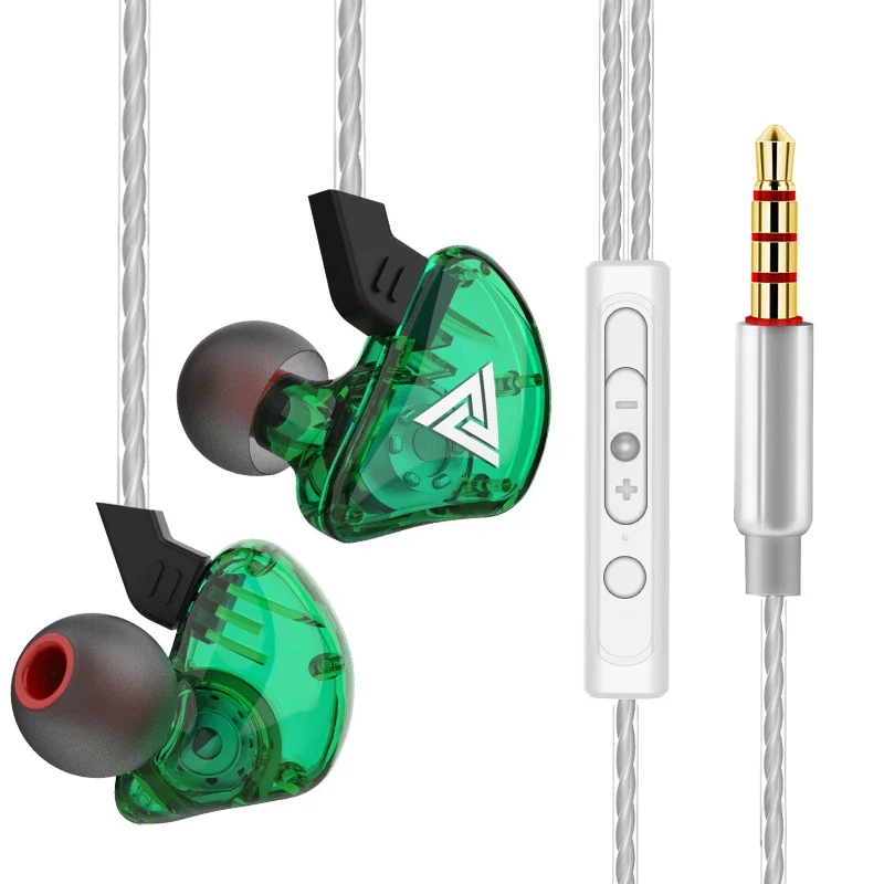 QKZ AK3 FiLe Kabelgebundener Kopfhörer mit Mikrofon, HiFi-Musikmonitor, Bass-Kopfhörer, Geräuschunterdrückung, Headset für Sport, Gaming, Ohrhörer