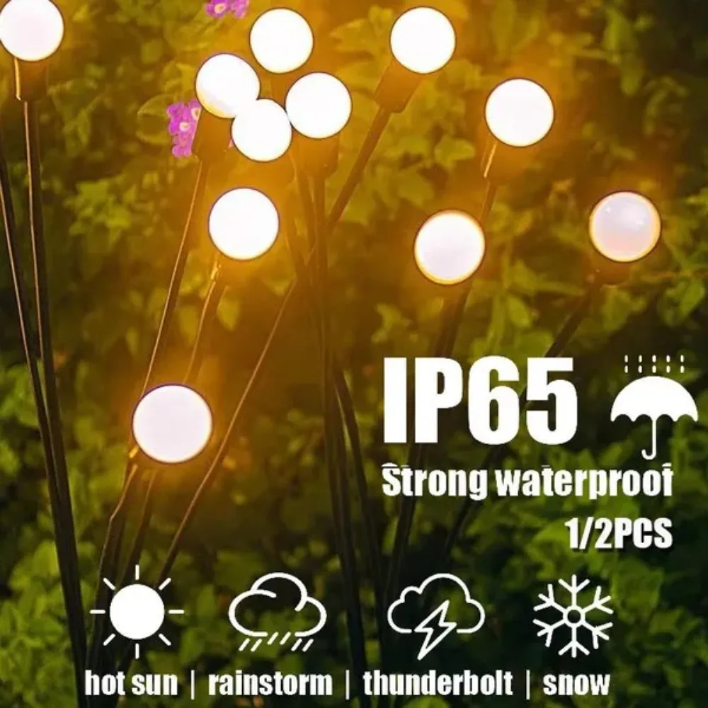 

Solar Firefly Lights Outdoor Waterproof LED Garden Lawn Lamp Solar Sunlight Powered Lamp Landscape Courtyard Patio Decoration