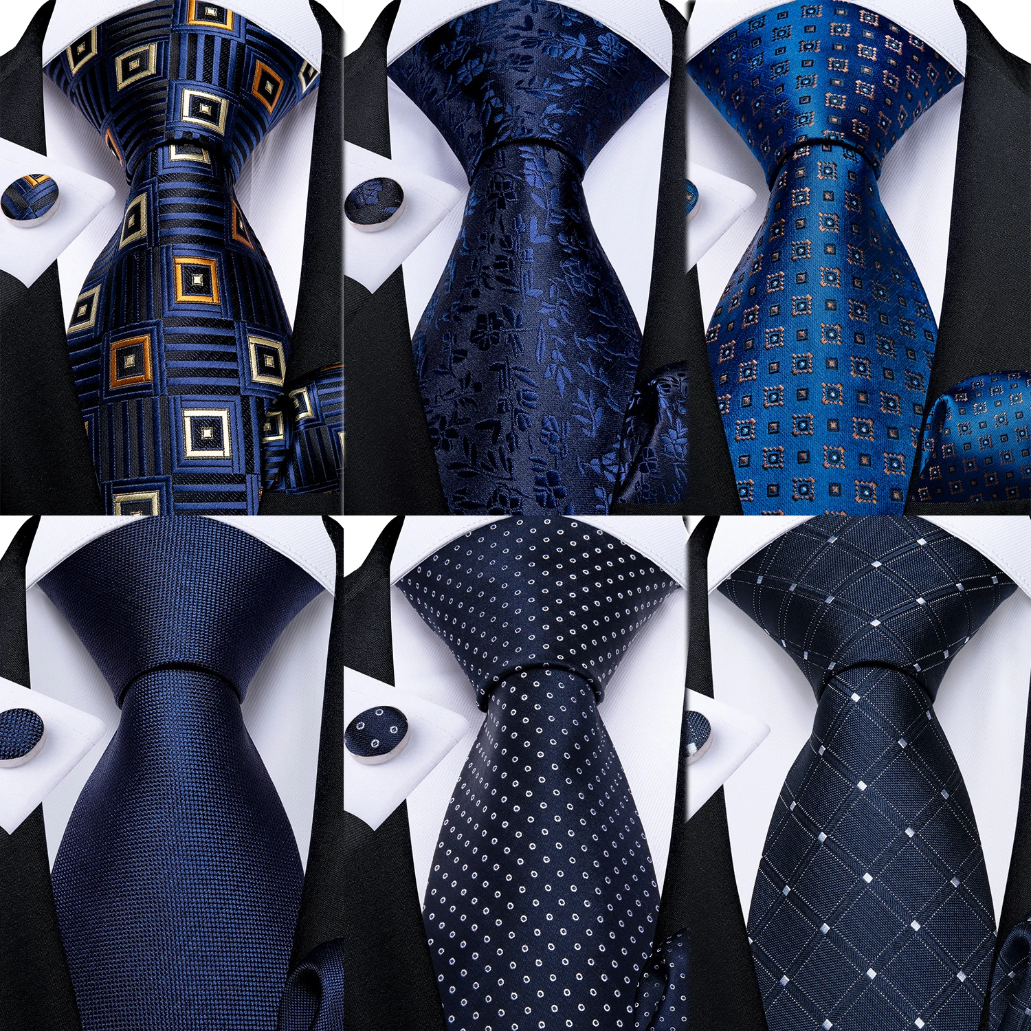 Silk Tie Striped - DiBanGu 8cm Blue Plaid Paisley Dot
