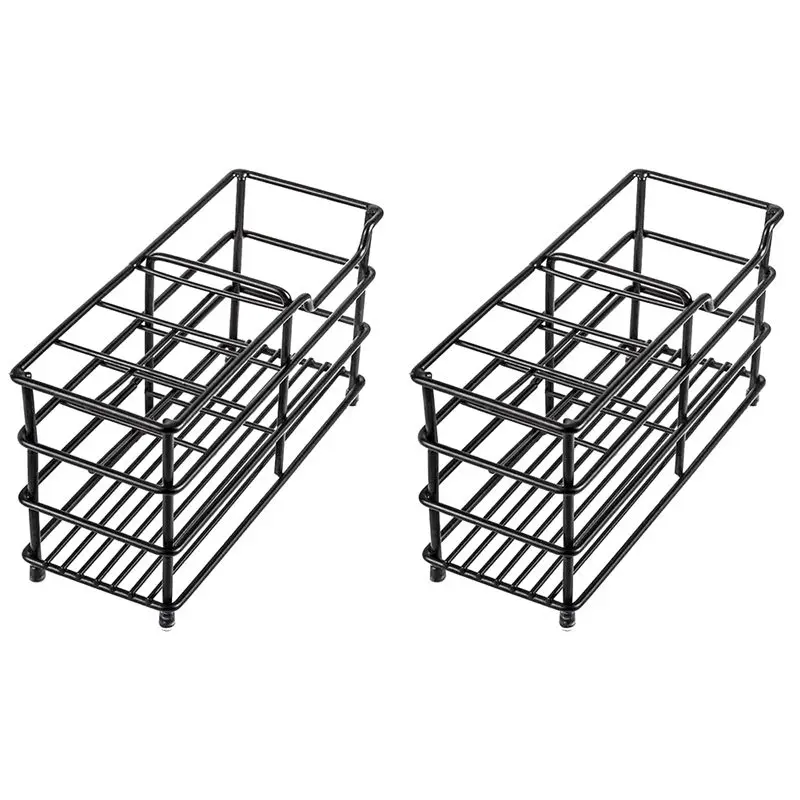 

A21Q -Toothbrush Toothpaste Holder For Bathroom, Stainless Steel Bathrooms Slot Black Toothbrush Holder