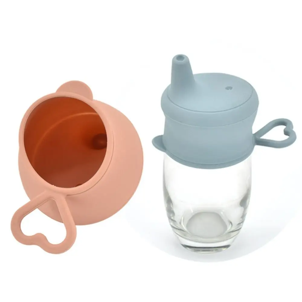 INS Food Grade Silicone Mini Water Bottle Cover Baby Training Cup Kids Cup Cover Baby Feeding Mug Lid Drinkware Sippy Cups