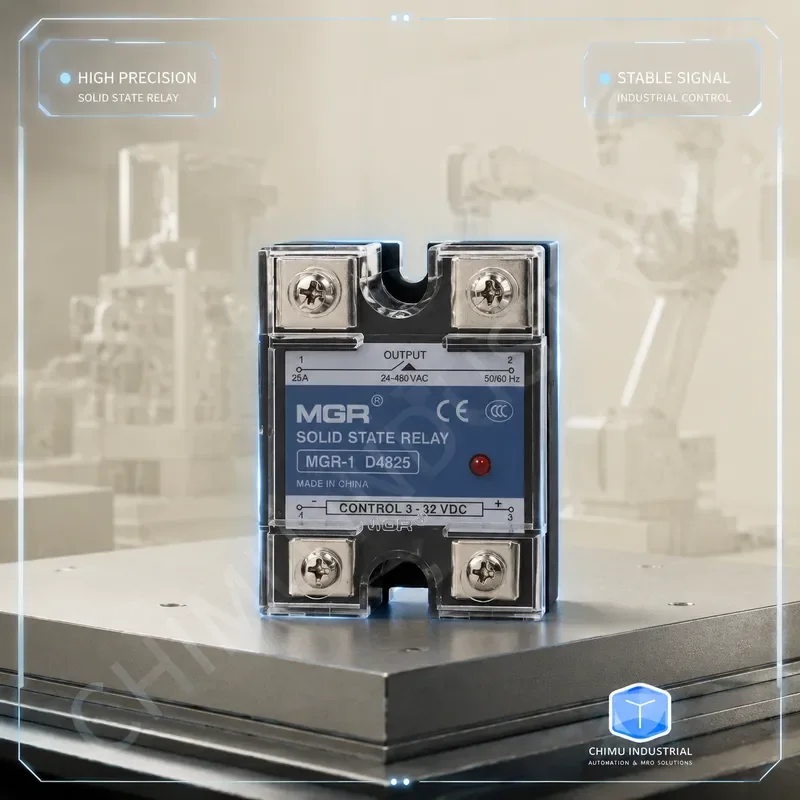 【CHIMU INDUSTRIAL】 Meigel MGR-1 D4825 Single Phase Solid State Relay 25A DC 3-32V Control AC 24-480V