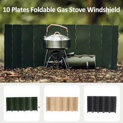 High Quality 10 Plates Gas Stove Wind Shield Outdoor Camping Picnic Cooking Burner Windproof Screen Wind Screen Wind Deflectors