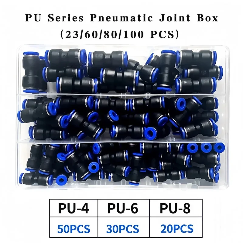 

PU Series Pneumatic Joint Box PU Straight Through Quick Trachea Connector PU-04-06-08-10-12-14mm Plastic Hose Quick Couplings