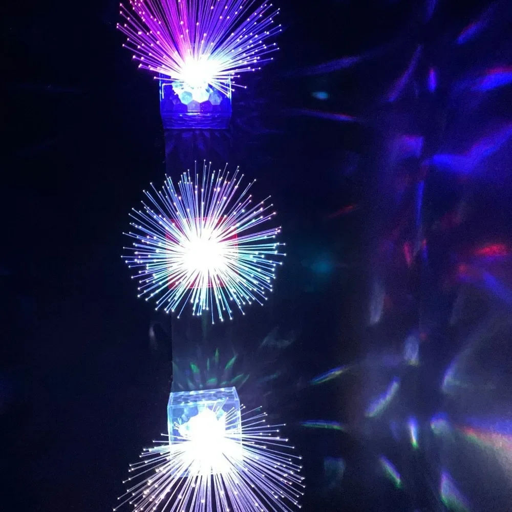 Luzes de fibra óptica coloridas mini pequena luz noturna atmosfera de festa estrela lâmpada de fibra decoração de mesa atmosfera de festa lâmpada estrela