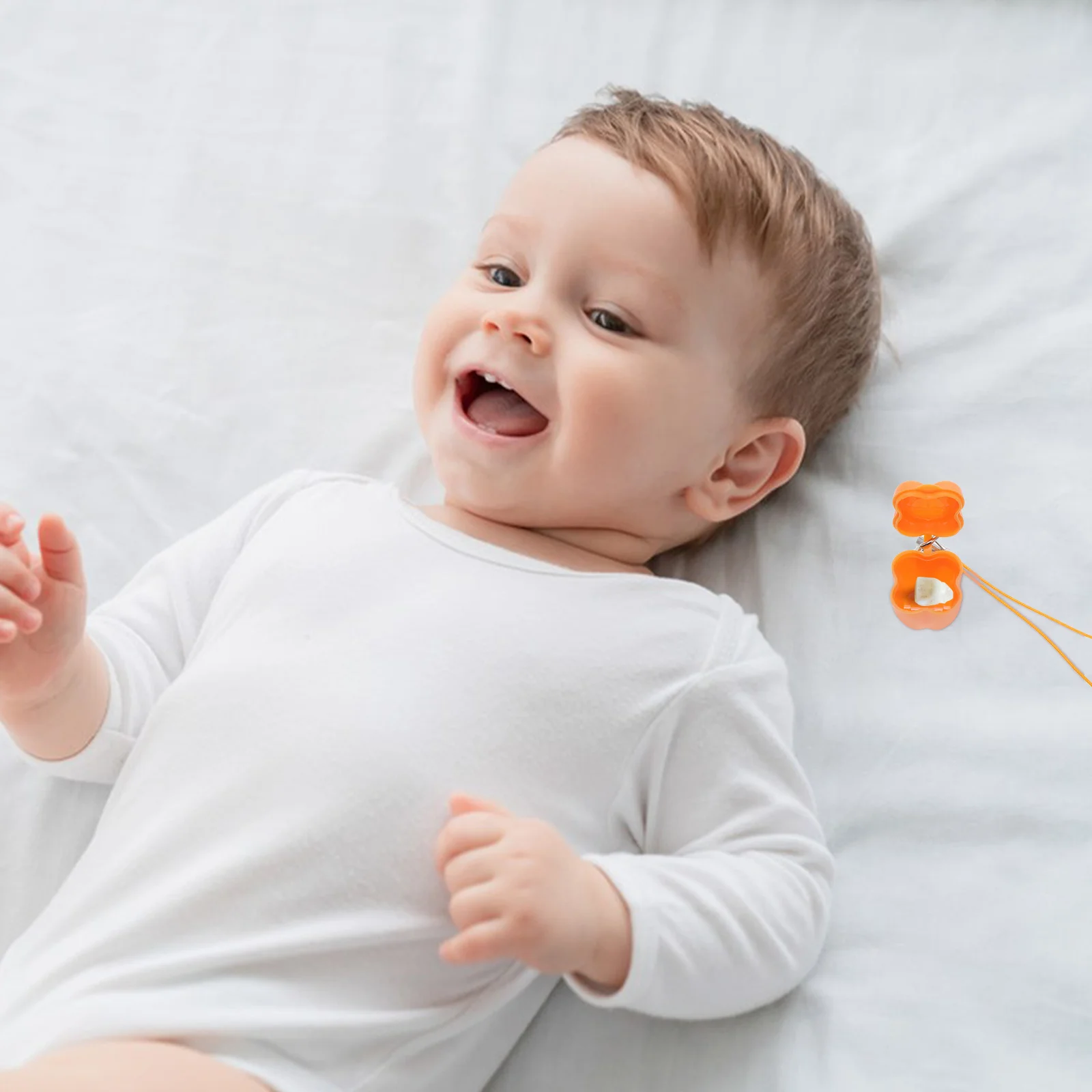 20 قطعة صندوق تخزين أسنان الطفل تصميم الدب الجميل للأطفال علبة تذكار لطيف اللون قلادة بلاستيكية للأطفال #6