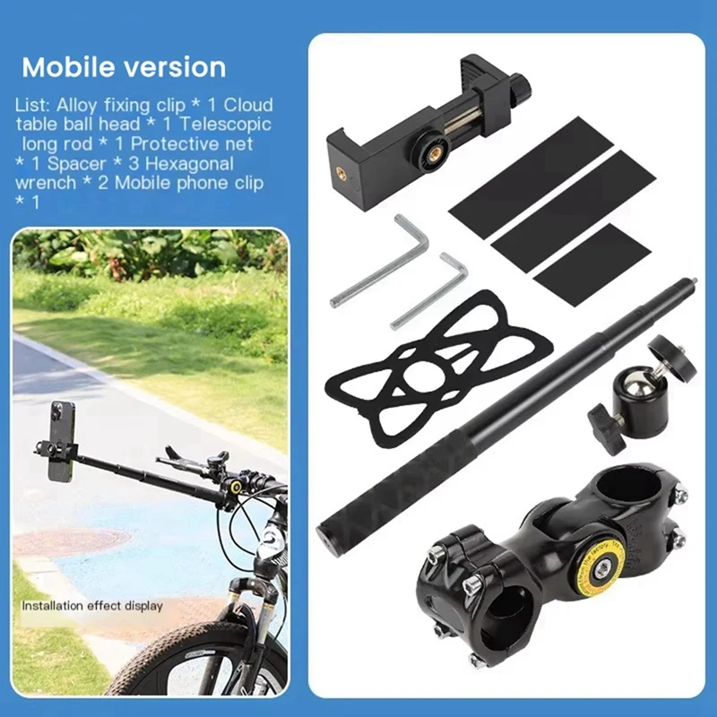 حامل هاتف الدراجة النارية المقود جبل قوس ل Gopro ماكس بطل 10 Insta360 X2 عمل الكاميرا