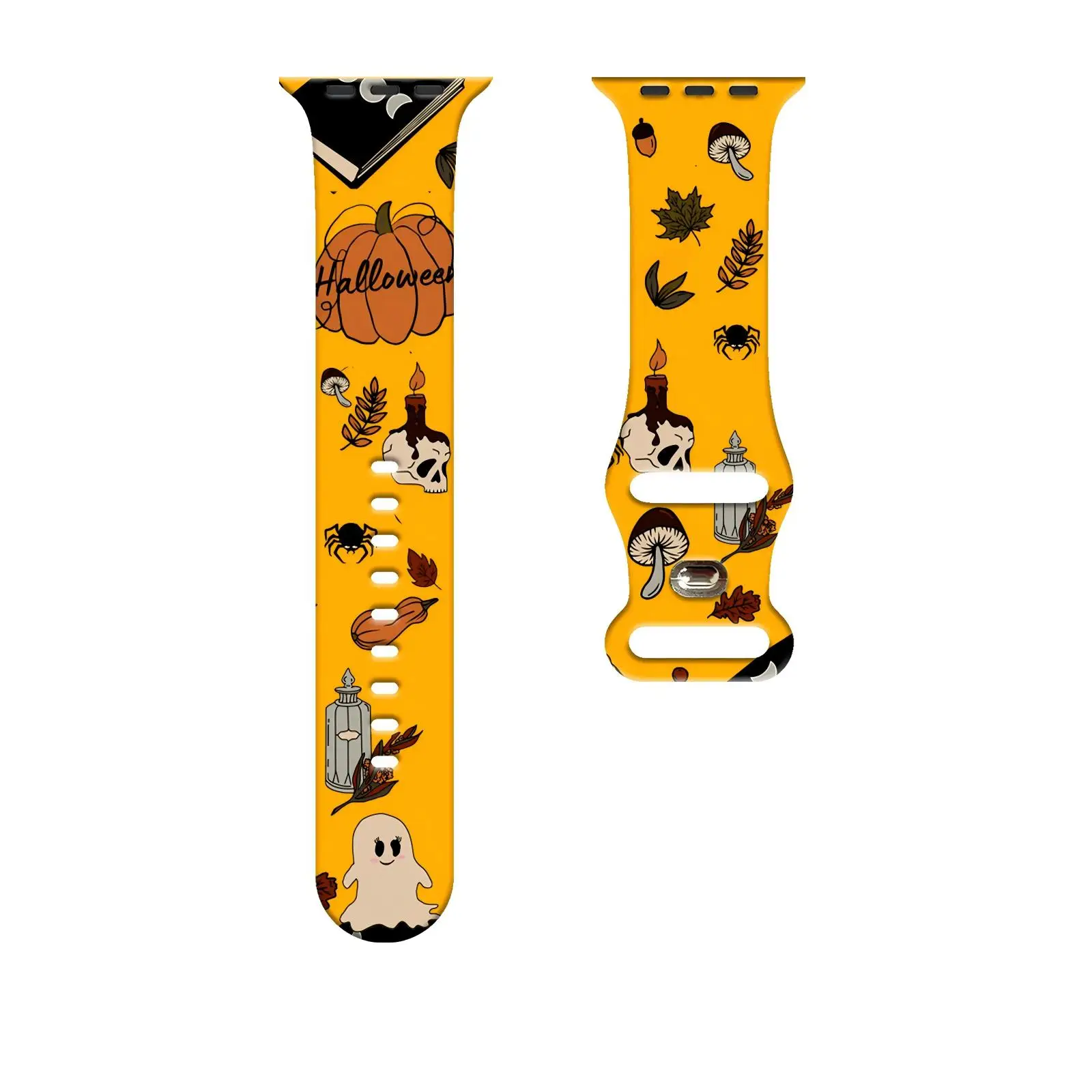 

Playful Halloween Series Multicolor Print Strap for Apple Watch Series 11/10/9/8/7/SE,Soft Waterproof Silicone Band 45mm44mm42mm