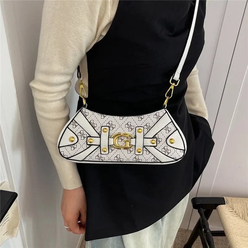 

New Spring Women's High-Appearance Shoulder Crossbody Bag, Fashion Motorcycle Bag, Casual Hot Girl Commute Underarm Bag