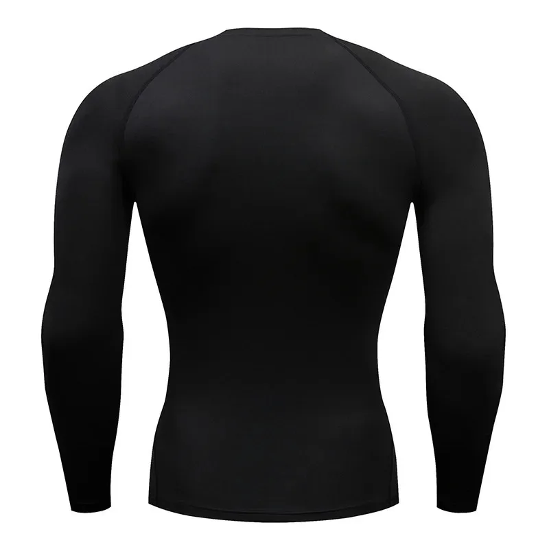Maglietta a Compressione a Maniche Lunghe da Uomo, T-shirt Sportiva Autunnale per Corsa, Palestra, Fitness, Tuta da Jogging, Top Atletico Rashguard