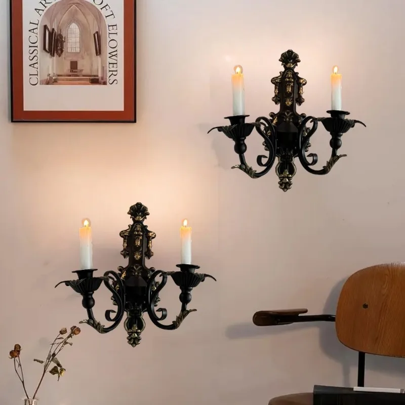 

Wall Candle Sconce Vintage Iron Wall Mount Candle Holder Nordic Style Wall Decor For Living Room Bedroom