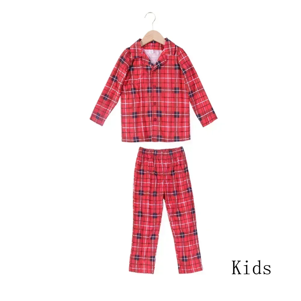 Christmas Pajamas Parent-child Matching Outfits Plaid Print Shirt+Pants Mother Kids Clothes New Costume Pyjamas Xmas Family Look