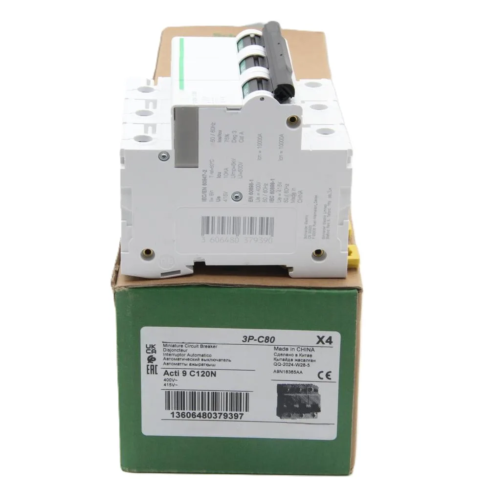 New Miniature circuit-breaker A9N18365 3P, 80 A, C curve, 10000 A (IEC 60898-1), 10 kA (IEC 60947-2)