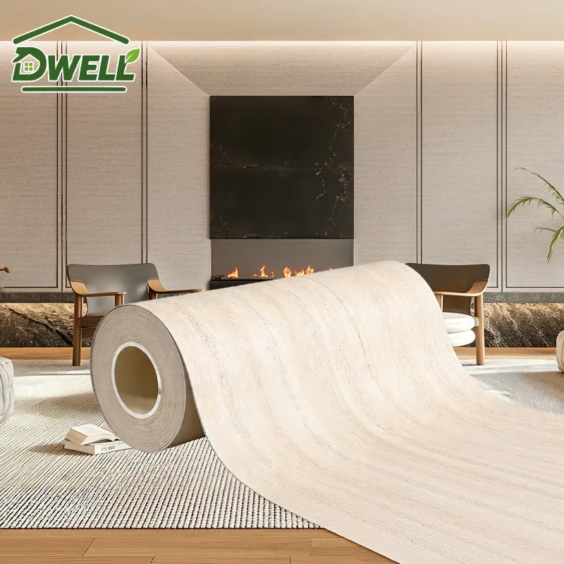 Luxury Roman Travertine Self Adhesive Wallpaper Bathroom Waterproof 3D Textured Peel and Stick Wall Covering for Interior Decor