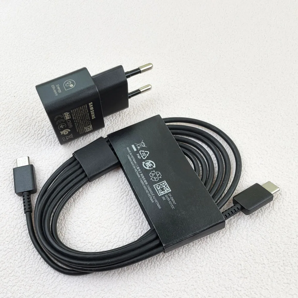 

Зарядное устройство Samsung EP-T2510 25W PD с быстрой зарядкой, адаптер и кабель Type-C 1/1.8 м для Galaxy S23, S24, S25 Ultra, Z Flip 6, 5, 4, A16, S9