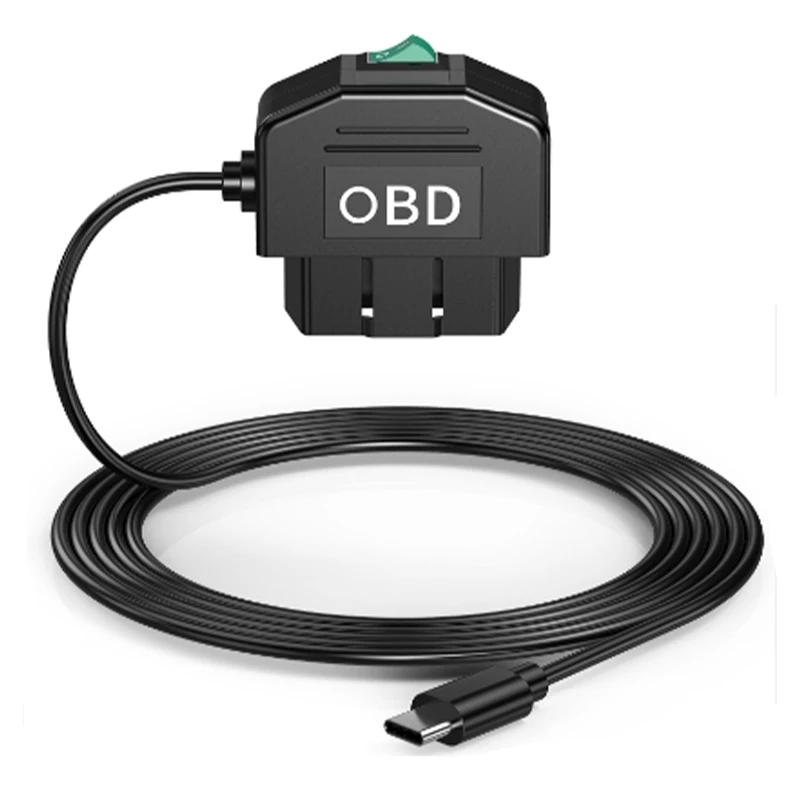 Интеллектуальный жесткий проводной комплект OBD для вождения с тремя проводами ACC, линия мониторинга парковки, автомобильный кабель от 12 В, 24 В до 5 В, 3 А