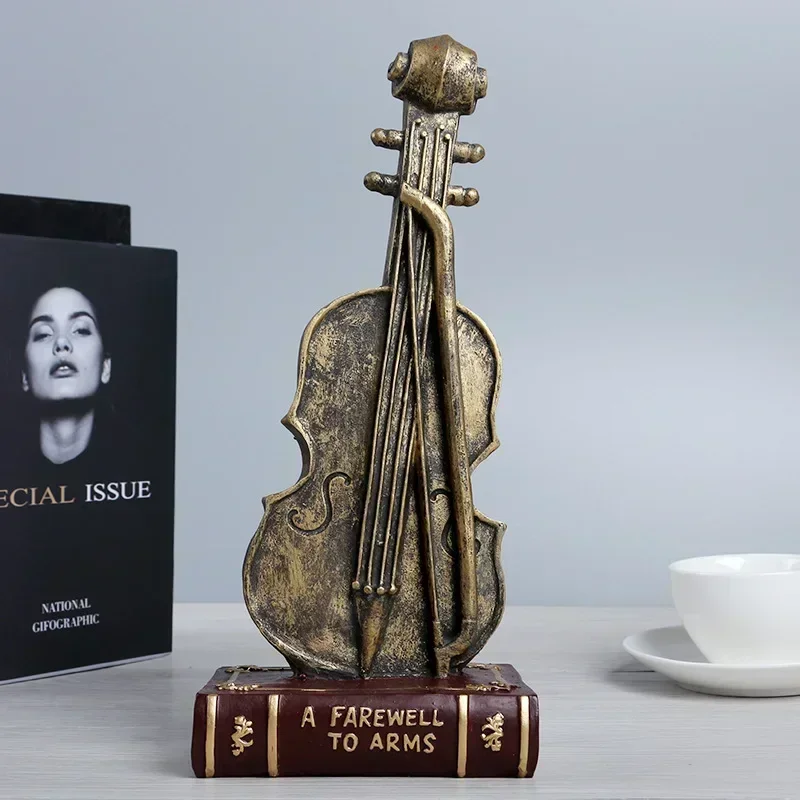 Music Sculpture Violin Resin Statue for Home Decor Home Decoration Accessories Nordic Home Decor Abstract