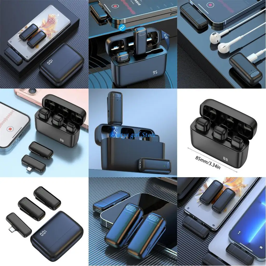 C7AB Wireless Lavalier Lapel Microphones for CellPhone PC Computer Laptops Recording Streaming