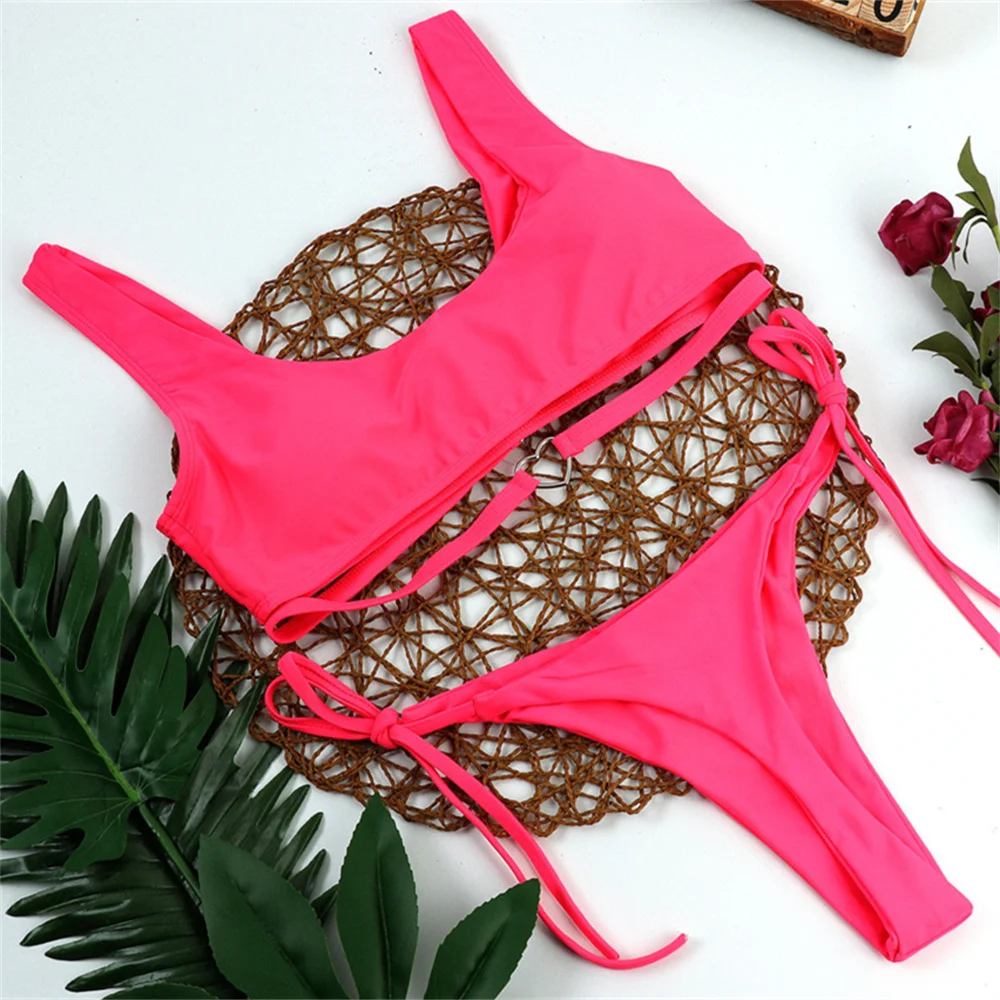 Serce bikini Hollow Tankini elegancki fioletowy strój kąpielowy String Tanga damskie stroje kąpielowe Y2K brazylijski zestaw kąpielowy na plaży Biquini Feminino