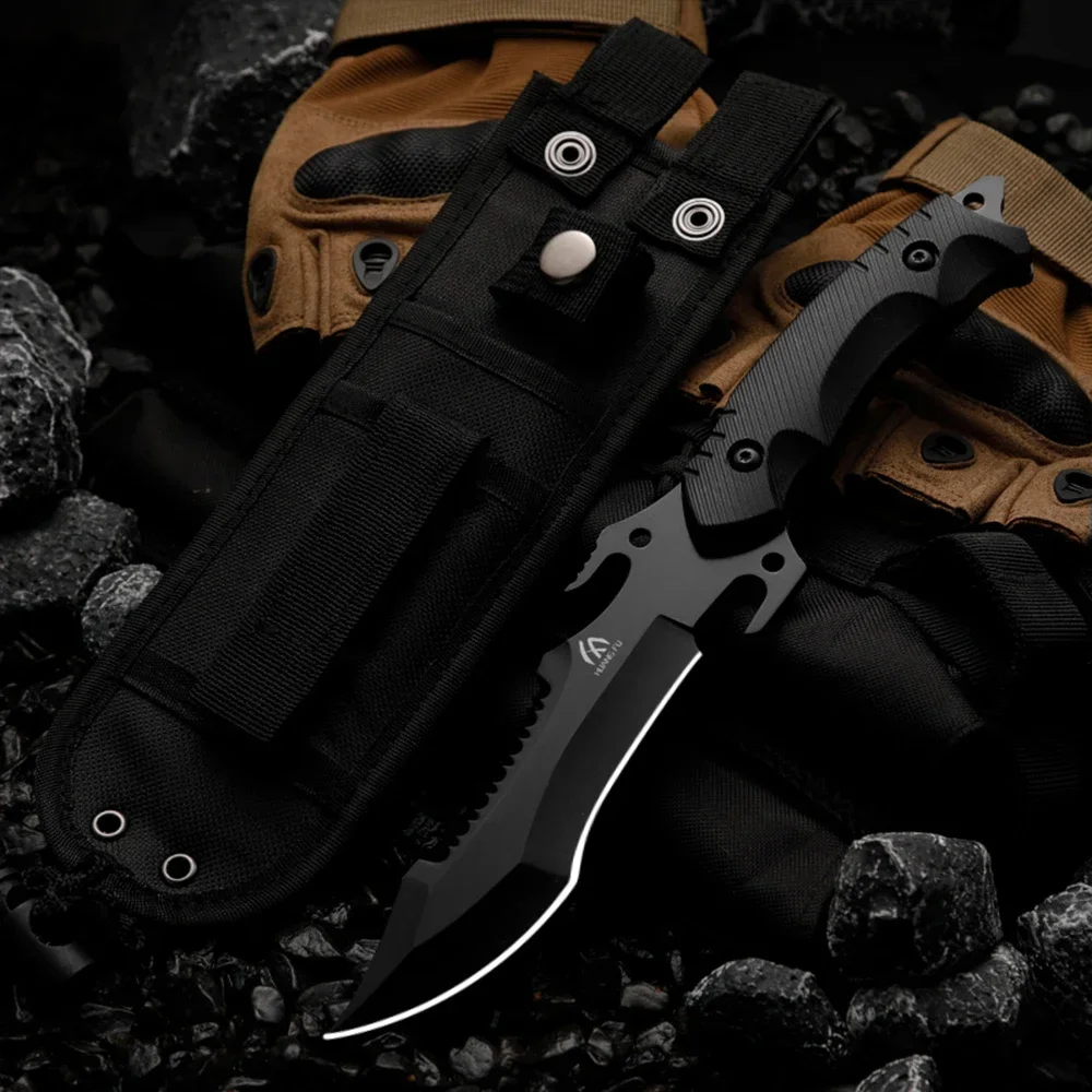 HUANGFU Wilderness Survival Knife - High Quality Fixed Blade Outdoor Knife for Hiking, Hunting, and Rescue