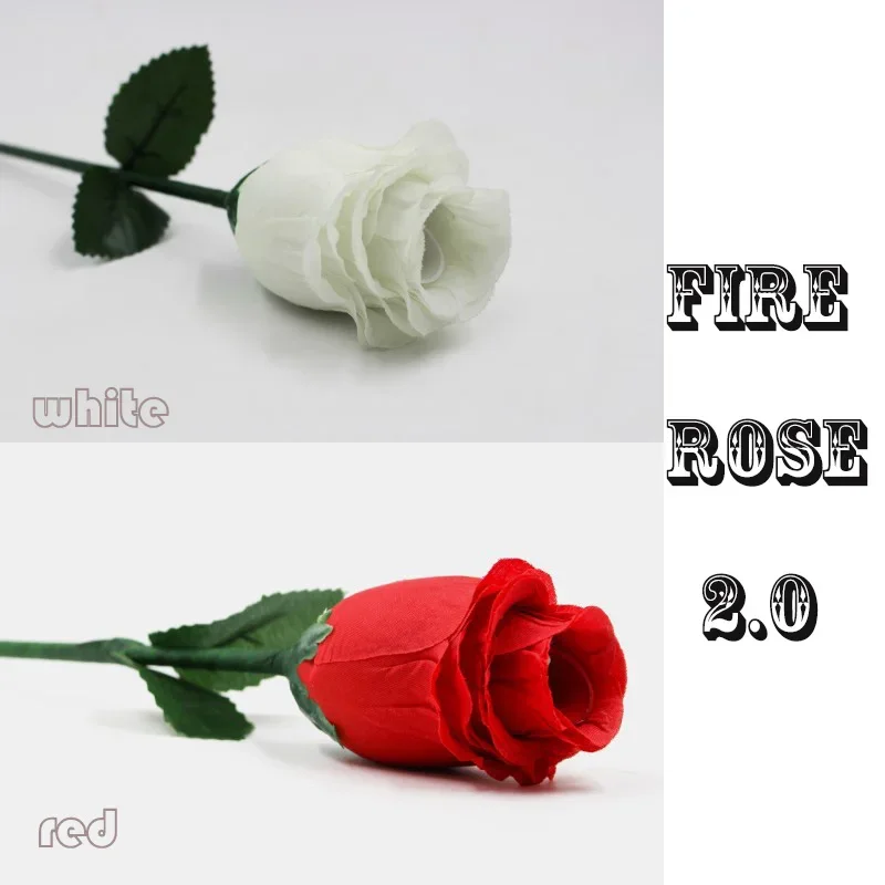 The Fire Rose 2.0 Magic Tricks One Rose Disappear to Three Magia Magiciain Stage Party Illusions Gimmick Props Mentalism Comedy